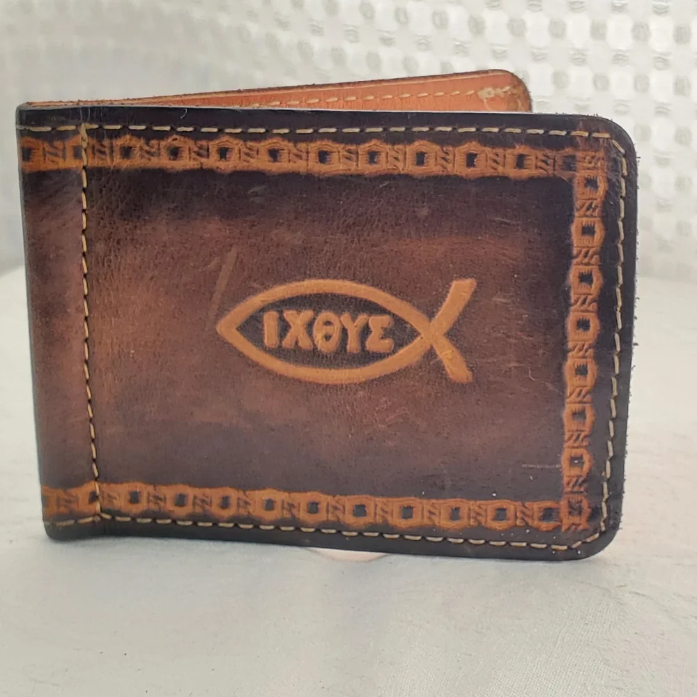 Brown Leather Money Clip